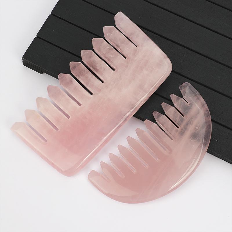 2025 New Design Ellipse Pink Crystal Massage Comb Portable Salon-Ready Small Fashion Hair Accessories for Women Home Water