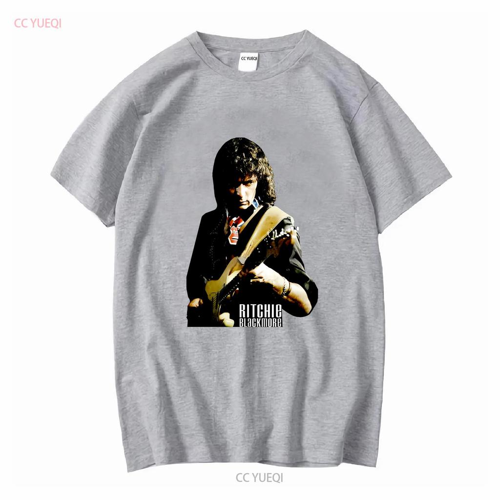 Ritchie Blackmore Deep Purple Pánské tričko Černé Všechny velikosti 1PT134 s dlouhým nebo krátkým rukávem vintage Vypraný top Pro každodenní nošení