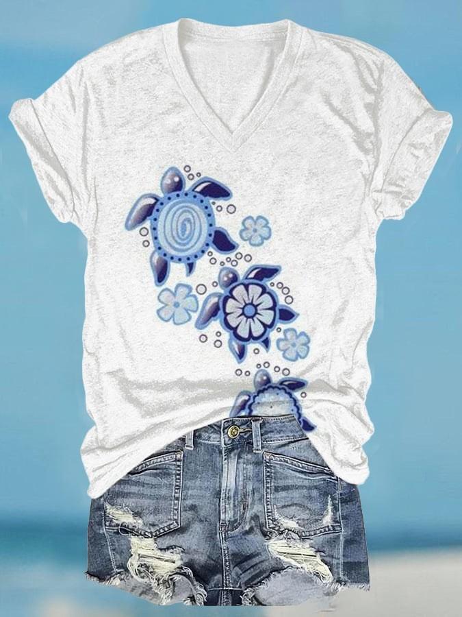 

Женский повседневный и удобный топ с 3D цифровой печатью и принтом черепахи 3427 L