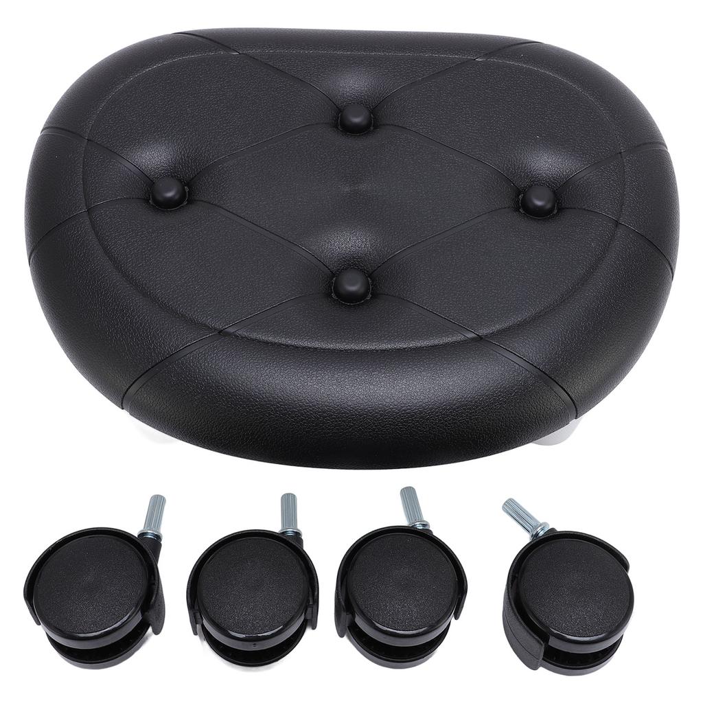 Low Rolling Stool with Wheels Ergonomic Heavy Duty Short Rolling Seat for Bedroom Living Room