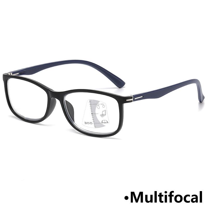 Small Square Multifocal Reading Glasses Photosensitive Clear Lenses Presbyopia GlassesBlue Light Blocking Eye Protectio Eyewear