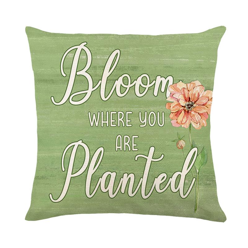 Spring Flower and Bird Print Pillow Cover Modern Minimalist Living Room Decoration Sofa Cushion Cover Bedroom Pillow