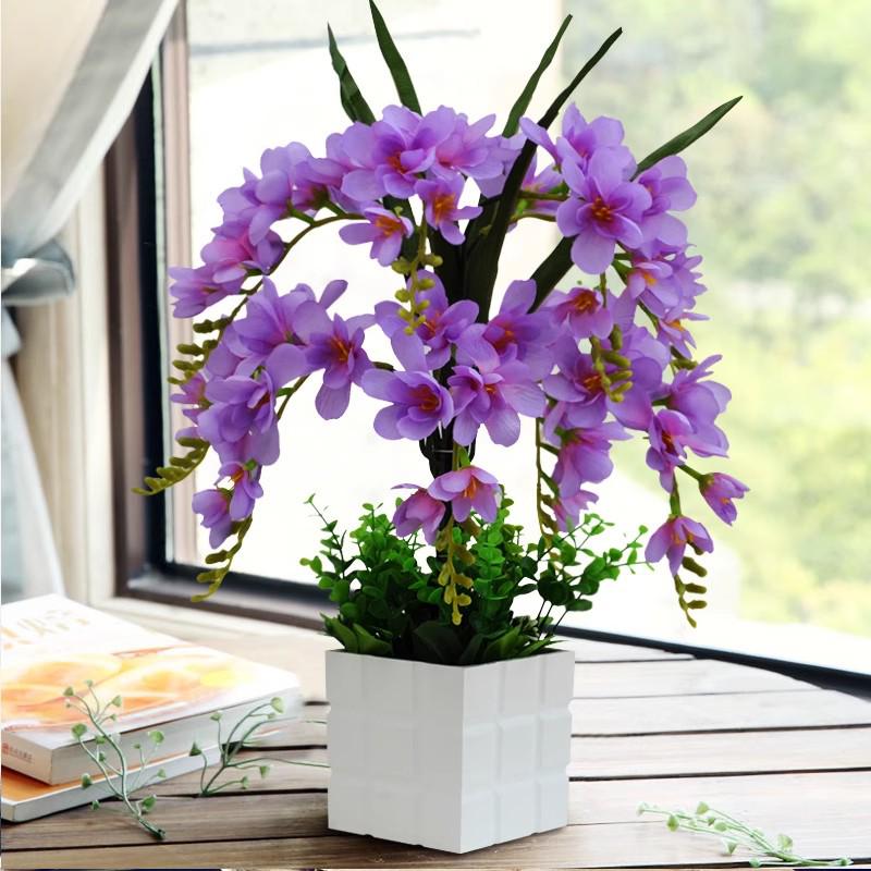 Artificial Phalaenopsis Flower Set: Indoor TV Cabinet Decor