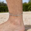 Vnox Braccialetto Cavigliera a Catena Regolabile in Acciaio Inossidabile per Uomo, Gioiello per Piede a Catena Tonda, Impermeabile, Classico, Regali da Spiaggia