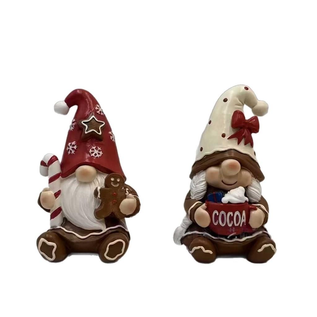 Christmas Couples Gnome Resin Figurine Set Home Decor Gift For Holiday Celebrations