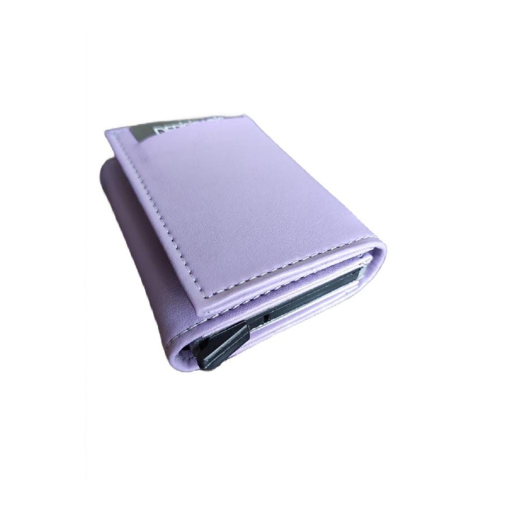 Kunstleder-Herrenmechanismus, veganes Leder-Kartenhalter-Portemonnaie-Portfolio, Lila