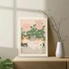 Gatto Tigrato Giapponese nella Vasca da Bagno Stampe Poster Pittura su Tela Estetica Retrò Arte da Parete Immagine Japandi Bagno Toilette Decorazione Casa