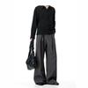 American street retro solid color drape trousers men's trendy brand loose wide-leg casual versatile old money style trousers