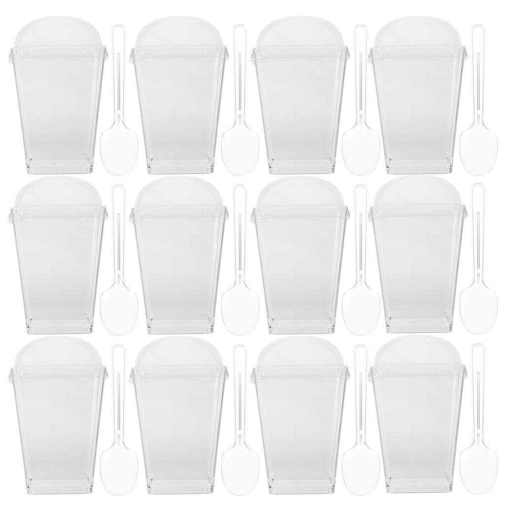 Cupa Desert Cupe Festival Deserturi cu Capace Curea Mica Nunta Plastic pentru Casa