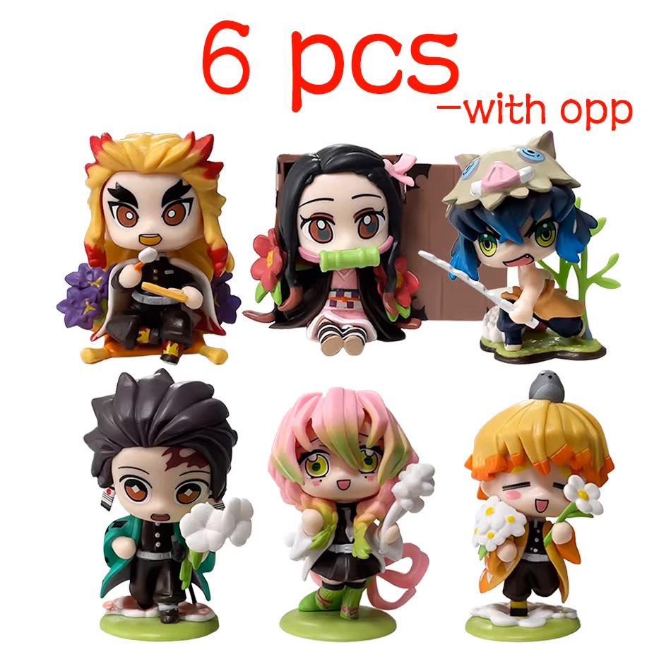 ! Anime Demon Slayer Blind Box Figure Tanjiro Kamado Nezuko cartoon PVC Model Desktop Ornament Child Christmas  New Year Gift