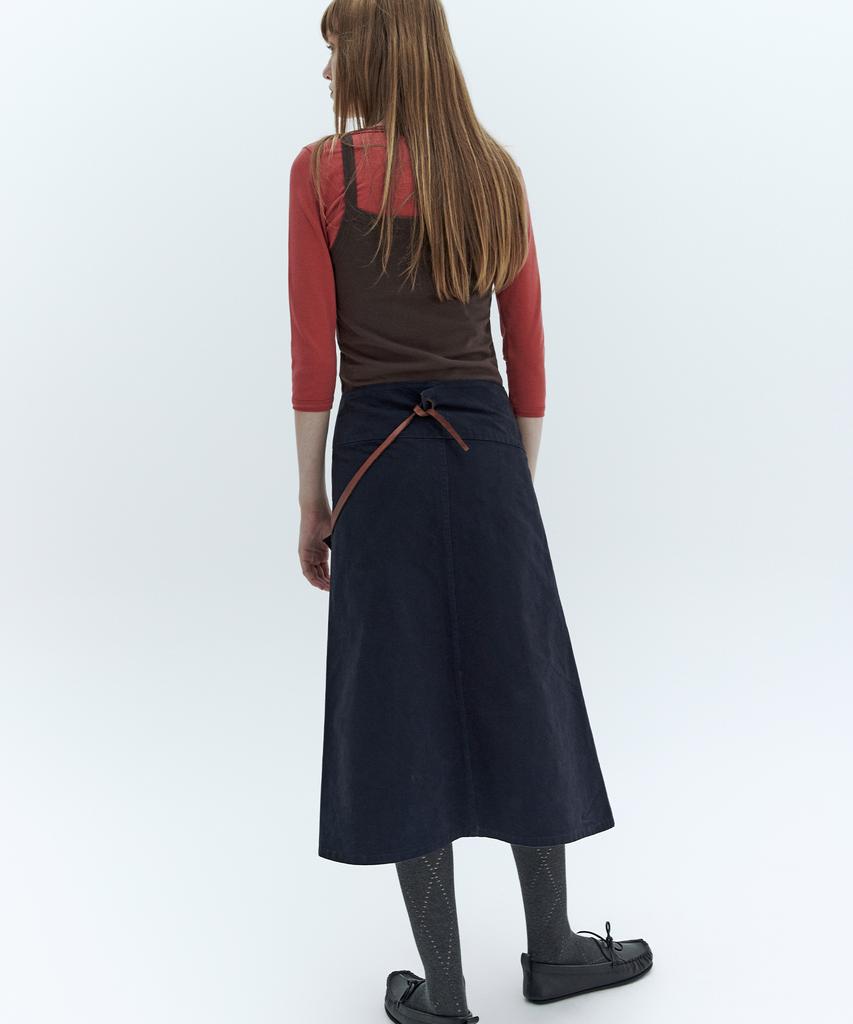 CITYBREEZE Frame Wrap Skirt_Navy