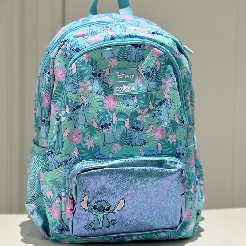 Smiggle Modrý Školní Batoh s Dvojitými Ramenními Popruhy pro 1.-6. třídu - Velký, Dekompresní, Multifunkční Batoh