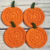 Posavasos de Calabaza Tejidos a Crochet Otoñales Hechos a Mano Decoración de Mesa Estilo Granja Otoñal Posavasos Resistentes al Calor Accesorios de Regalo para Cocina de Halloween
