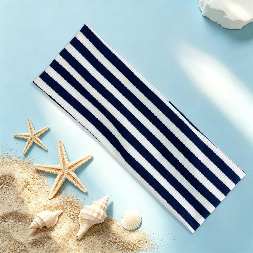 Fashion Striped Elastic Hair Band Sweat-absorbing Soft Wide Hairband Hair Accessories Non-slip Sports Headband