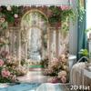 1Pcs Shiny Butterfly Flower Waterproof Shower Curtain Modern Polyester Bathroom Partition 12 Hooks