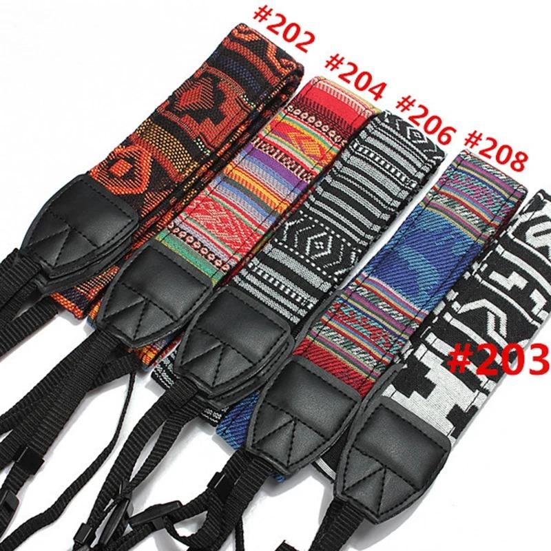 New Colorful Vintage Hippie Style Camera Neck Shoulder Strap Belt Durable Cotton for Canon Nikon Sony SLR DSLR