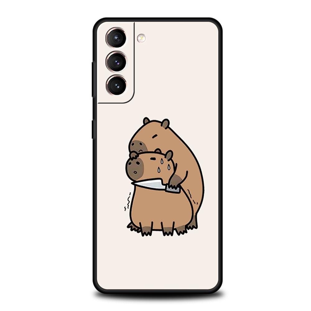 Süße Capybara Handyhülle für Samsung Galaxy S24 S23 S22 Ultra S20 S21 FE 5G S10 S9 Plus S10E S8 S7 Edge Weiche Silikonhülle