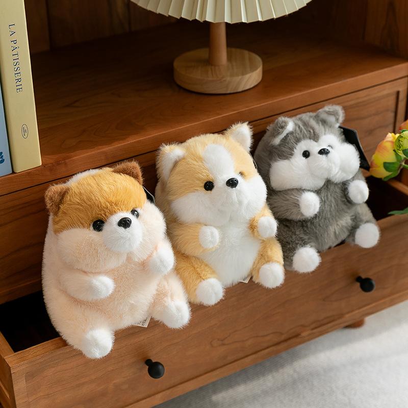 New Corgi Doll Pose Puppy Pillow Doll Girl Sleeping on Bed Rag Doll Plush Toy
