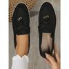Women's Suede Flat Sole Large Size Low Top Single Shoes Women's Soft Sole Lightweight Solid Overfoot Shoes