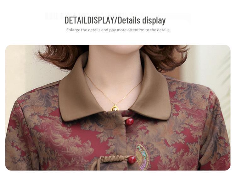 Stylish Floral Slimming Jacket for Middle-Aged Women - Spring & Autumn