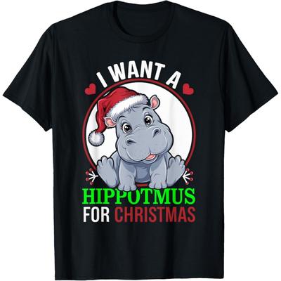 I Want A Hippopotamus For Christmas Cute Christmas Costume T-Shirt