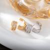 Korean Wave Double Row Rhinestone Ear Cuff with Zirconia for Women