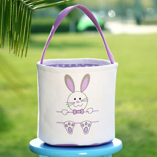 Cadou de Paște cu model iepure drăguț geantă de pânză geantă de mână coș pentru fete băieți