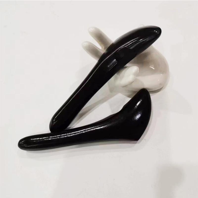 Black Buffalo Horn Meridian Stick: Acupuncture Pen, Facial Scraping Tool, Eye Massage Stick for Dark Circles Removal.