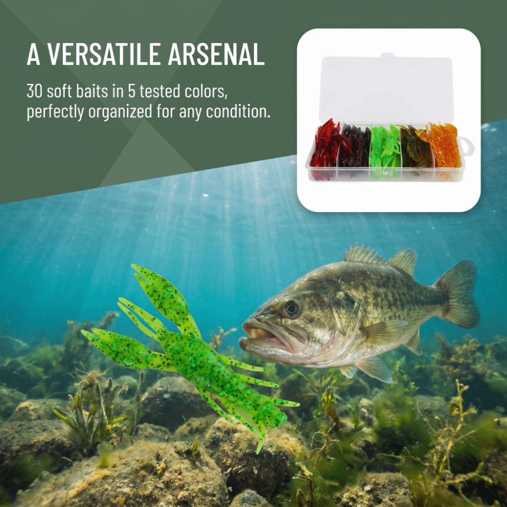 30PCS PVC Crawfish Fishing Baits Soft Fishing Lures Durable Crawfish Fishing Lures  Bass Fishing