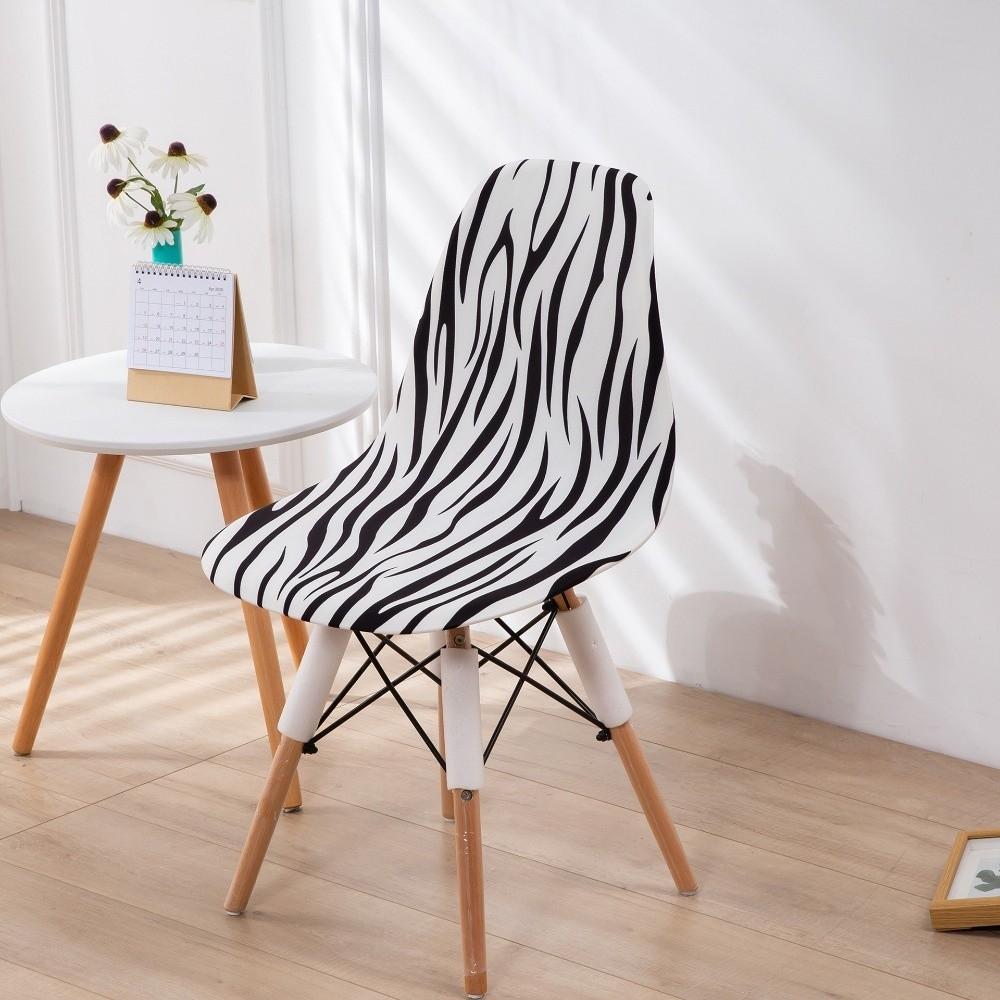 High Elasticity Scandinavian Chair Cover Removable Washable Shell Chair Cover Printed Dining Seat Cover