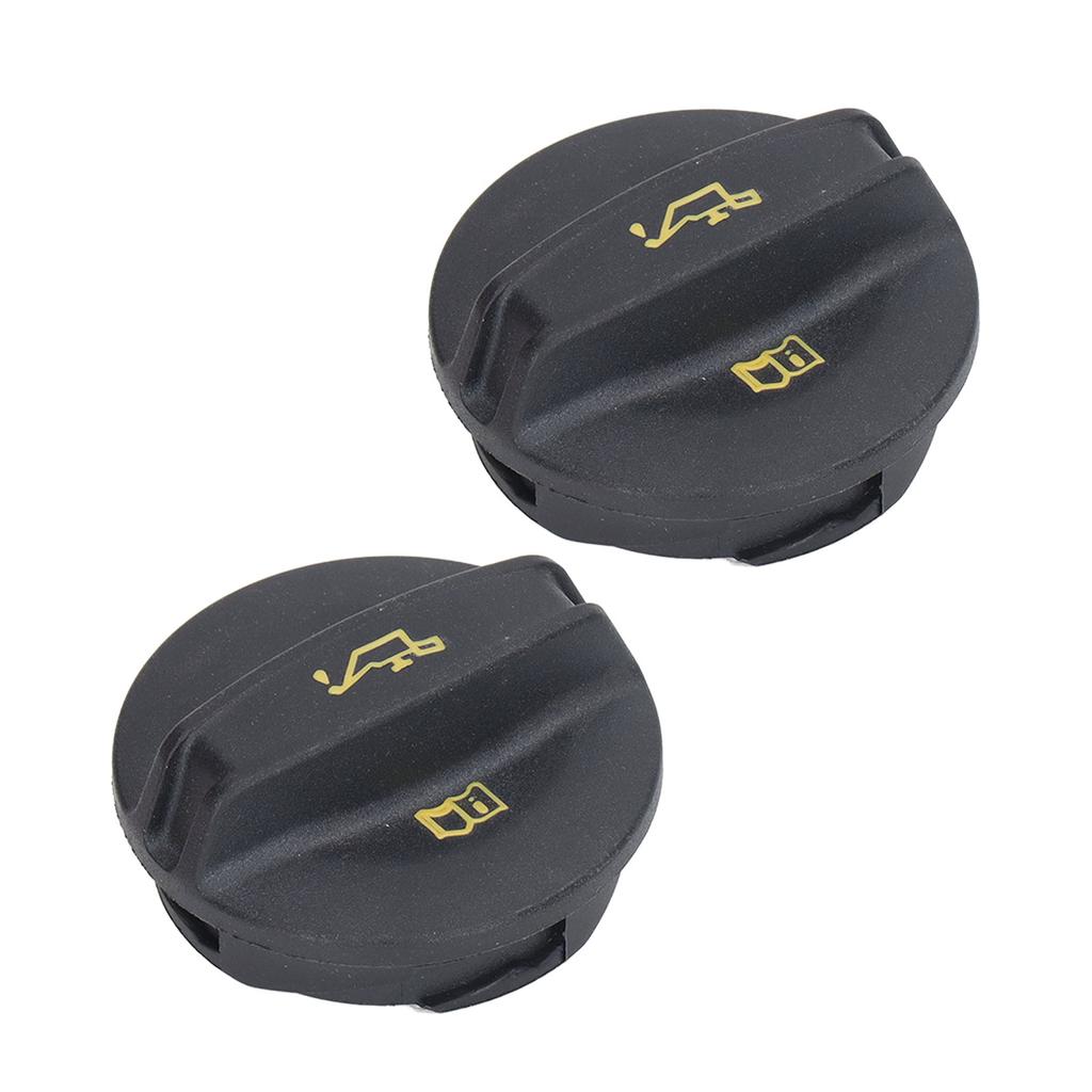 2Pcs Tank Cover Oil Filler Cap Black ABS 06K103485A for CC 1.8L 2.0L Engines 2012‑2017