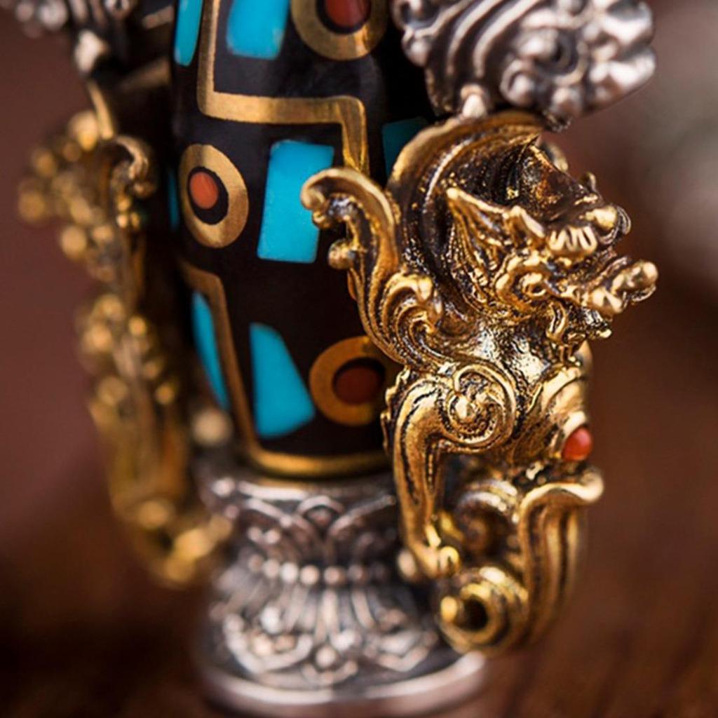 Collana Pendente da Uomo Dzi a Nove Occhi del Buddha Amitabha - Amuleto Protettivo Retrò