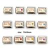 1 Piece 304 Stainless Steel Birthstone Italian Charm Links For DIY Bracelet Jewelry Making Silver Color Fit 9mm Bracelets Beads