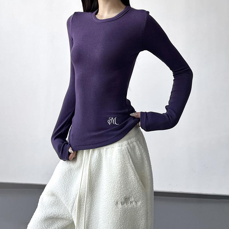 

Women s Slim Fit Classic Long Sleeve Base Layer Top for Autumn/Winter 2025 Extra Large фиолетовый