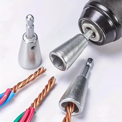 3 Adet Elektrikçi Tel Bükme Aleti Seti - 2,5/4/6mm, Hızlı Tel Bağlantıları ve Verimli Çalışma için Matkap Aparatı
