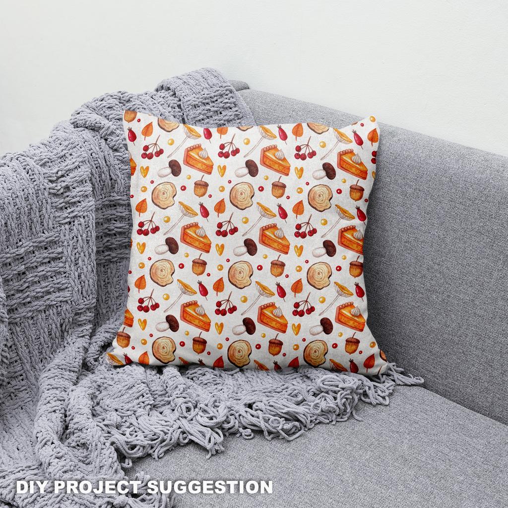 Royal Samt Stoff Polyester Zum Nähen - Motiv Kuchen Und Geschenke Des Waldes