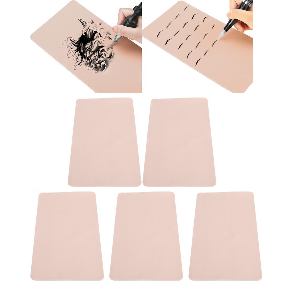 Tattoo Practice Skin Semi Permanent Rounded Pink Lengthened Blank Tattoo Eyebrow Lip Tattoo Silicone Practice Skin
