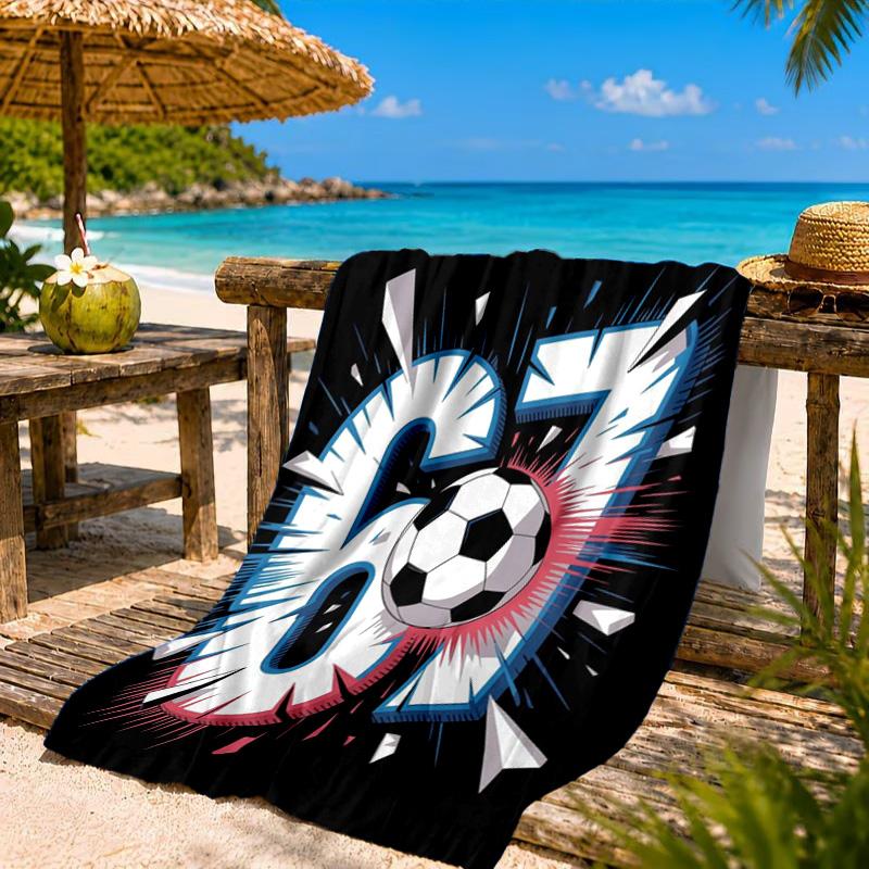 Royal Hands Holding Number 67 Beach Towel, Quick-drying, Easy to Care for, Suitable for Both Fitness and Beach Vacations,Sports Essential