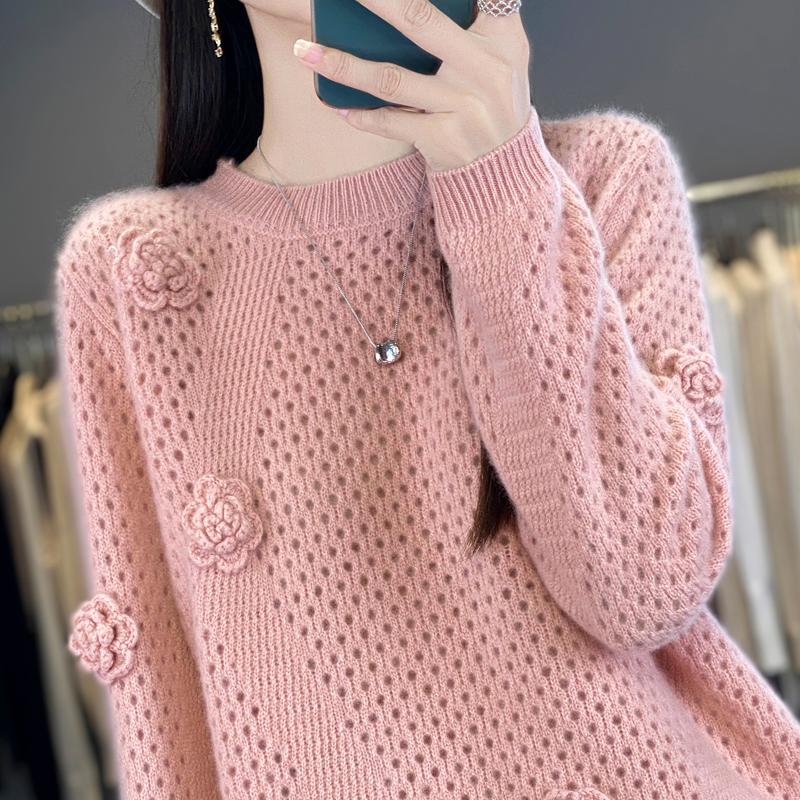 Women Sweater 100% Wool MODERN NEW SAGA O-neck Knit Pullover Thick Winter Jumpers Female Knit Tops