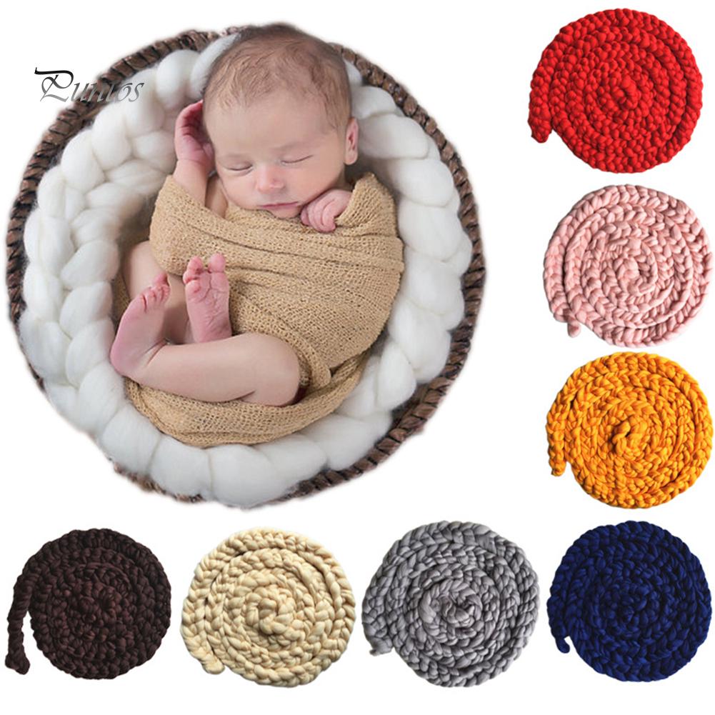

Puntos Baby Solid Color Newborn Hand-Woven Twisted Braid Rug Blanket Photography Props