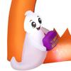 Arco de Calabaza Inflable de Halloween de 150 cm con Fantasma Lindo, Decoración Inflable de Halloween con Luces LED