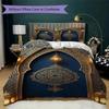 Muslim Pattern Bedding uilt Set uilt Cover Pillowcase Home Decoration Birthday Gift (1 * duvet cover + 2 * pillowcase  without core)129