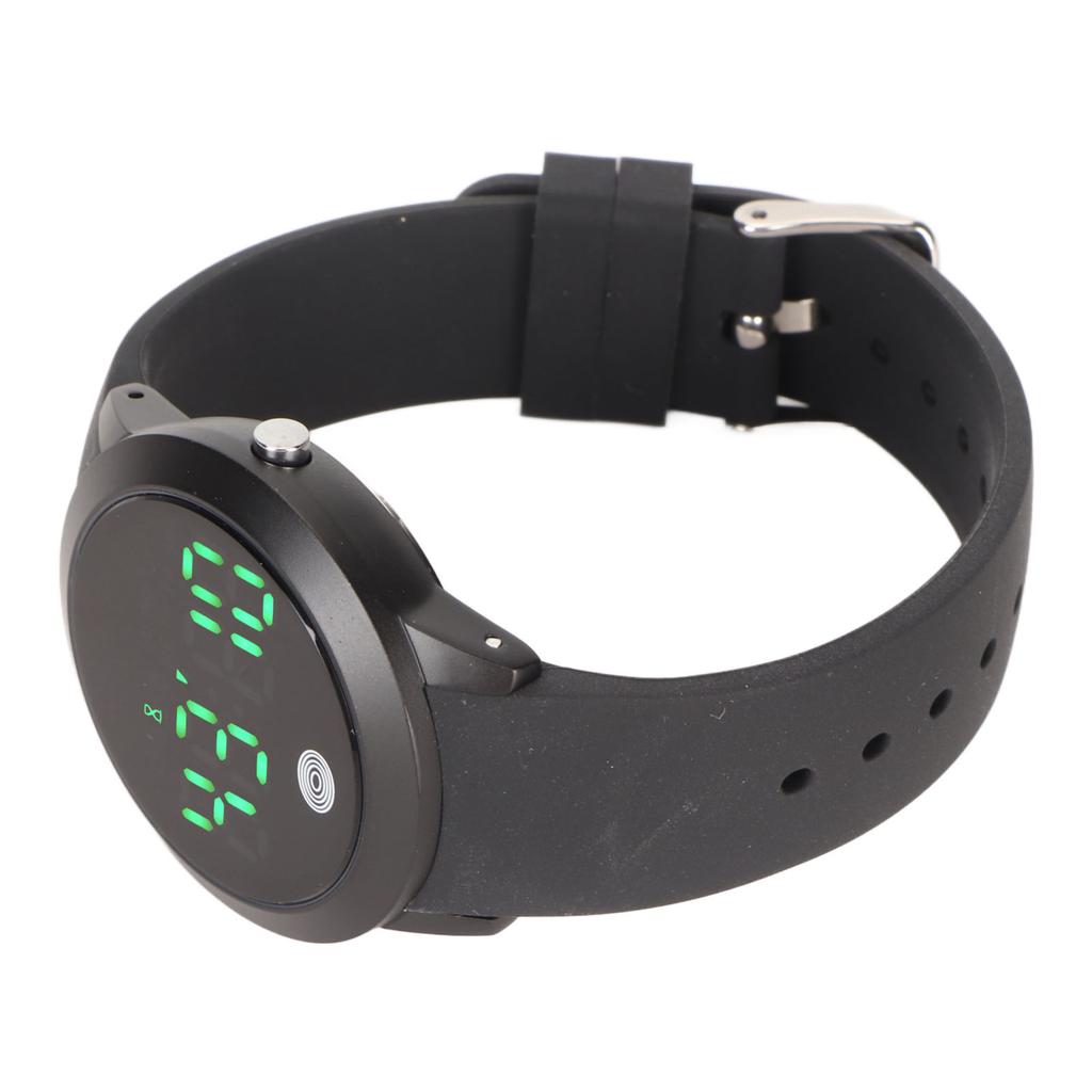 Digital Waterproof Watch Multifunctional Stylish Color Touch Screen Countdown Timer 12 24 Hours Sports Watch Black