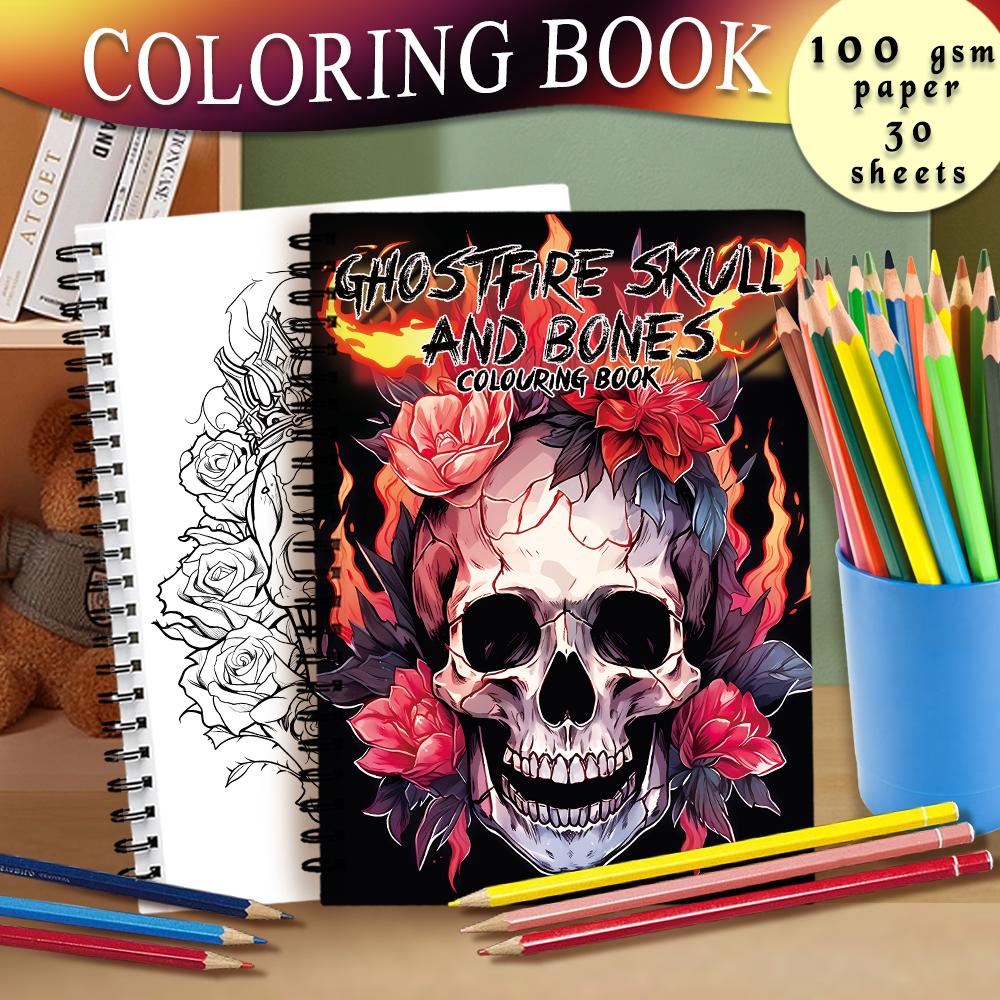 Adult Coloring Book -30 Sheet Spiral Coloring Book, 11.2X 8.3Inch, 100Gsm Thick Paper, Back to School, New Year, Birthday Gift