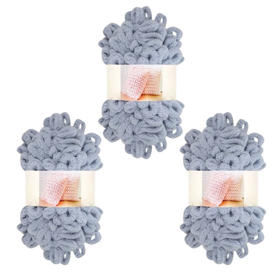 

3 рулона пряжи Loop пряжа для вязания пальцами пряжа без крючка серый