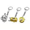 1Pcs Alloy Fishing Reel Drum Pendant Keychain Key Wheel Outdoor Fishing Tackle