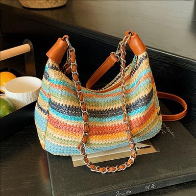 Seaside Vacation Beach Women's Leisure Large-capacity Fashion Contrasting Color Versatile Shoulder Messenger Bag