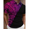 Tech Graphic Short Sleeve Polo Shirt, Trendy Casual Wear for Daily Activities