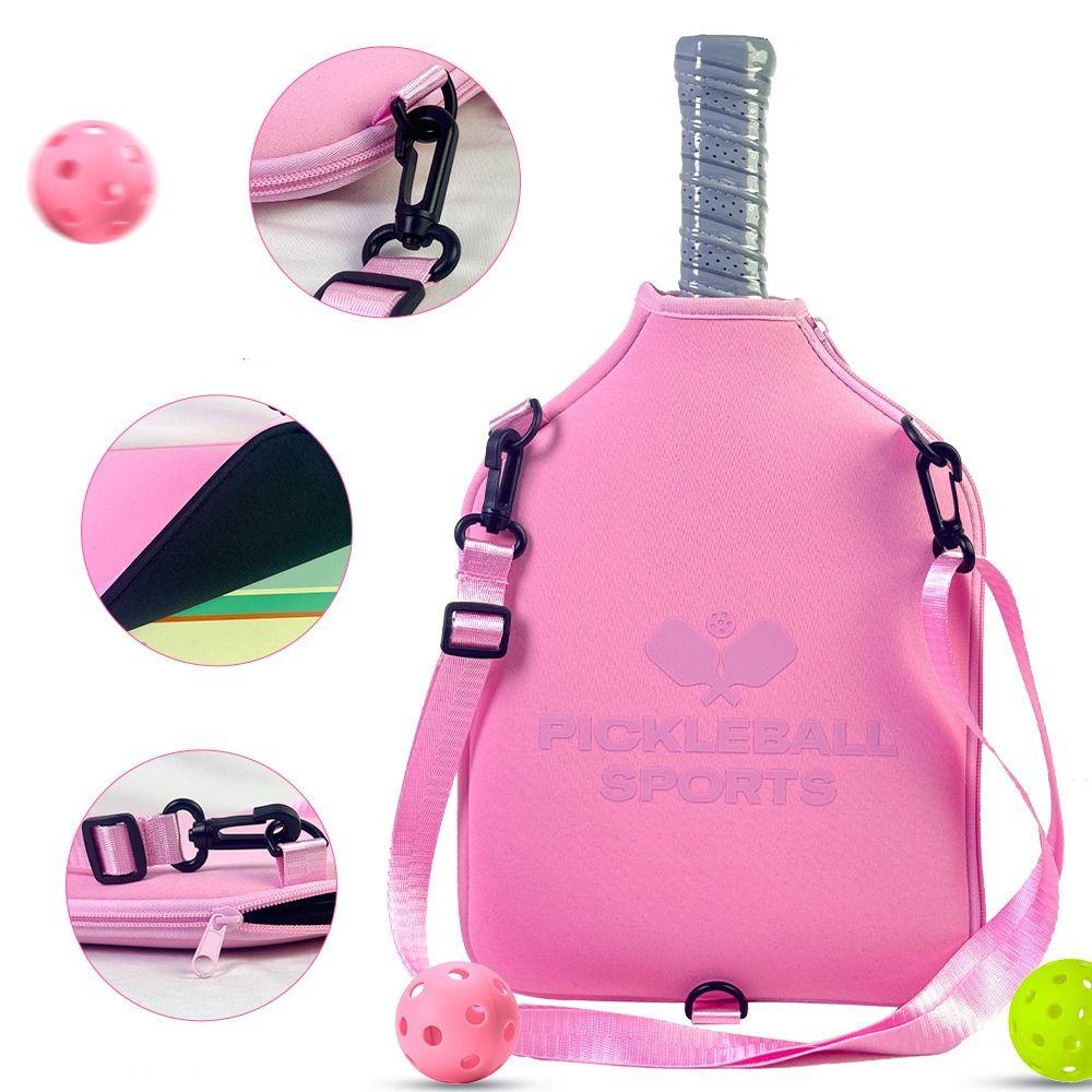 

Waterproof Tennis Crossbody Bag Large Capacity Tennis Racket Bag Portable Badminton Bag Unisex Pink-No Pattern