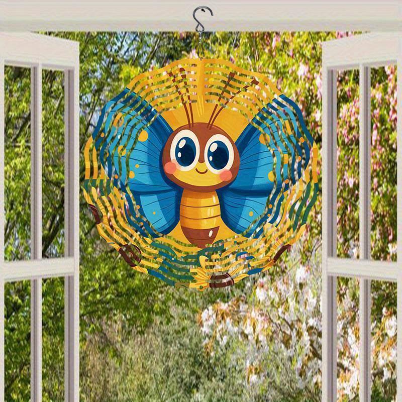 Carrillón de viento colgante de 10 pulgadas con gancho de 360 grados para decoración de jardín de balcón Primavera Verano Decoración exterior